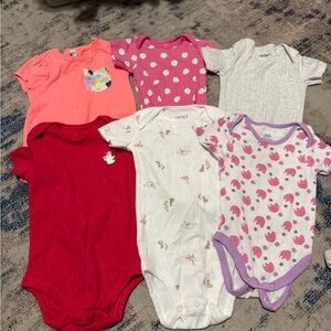 Assorted Baby Onesies Set - Red, Pink, Gray, White